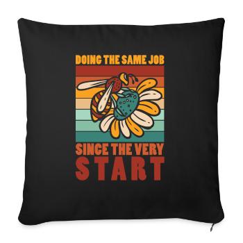 Hobby Gardener Garden Funny Garden Bees - Sofa pillowcase 17,3'' x 17,3'' (45 x 45 cm) - black - Front