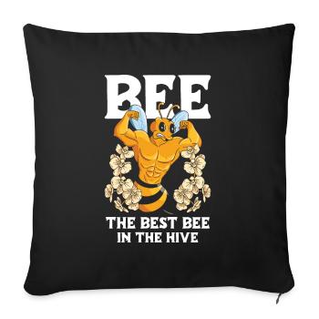 Jardinier amateur jardin ruche abeilles - Housse de coussin décorative 45 x 45 cm - noir - Devant