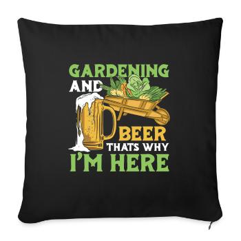 Hobby Gardener Garden Funny Garden Beer - Sofa pillowcase 17,3'' x 17,3'' (45 x 45 cm) - black - Front