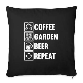 Hobby jardinier jardin café jardin bière - Housse de coussin décorative 45 x 45 cm - noir - Devant