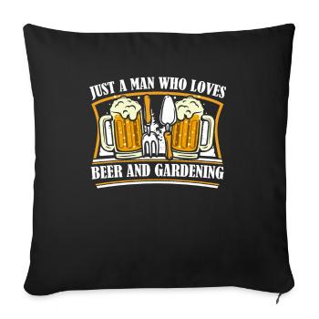Hobby Gardener Garden Funny Garden Beer - Sofa pillowcase 17,3'' x 17,3'' (45 x 45 cm) - black - Front
