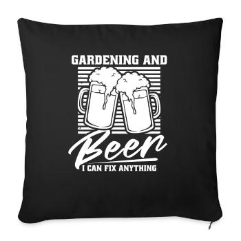 Hobby gardener garden garden beer - Sofa pillowcase 17,3'' x 17,3'' (45 x 45 cm) - black - Front