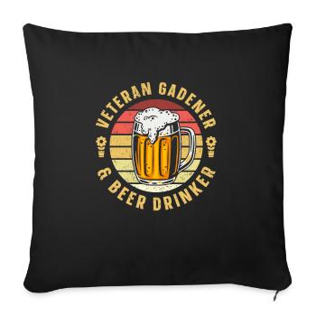 Hobby Gardener Garden Funny Garden Beer - Sofa pillowcase 17,3'' x 17,3'' (45 x 45 cm) - black - Front