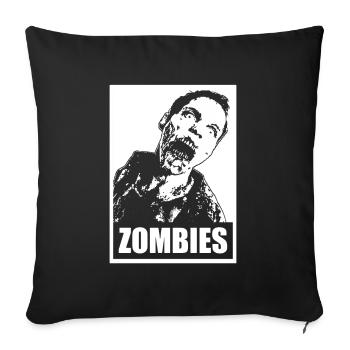 Affiche d’Halloween zombie - Housse de coussin décorative 45 x 45 cm - noir - Devant