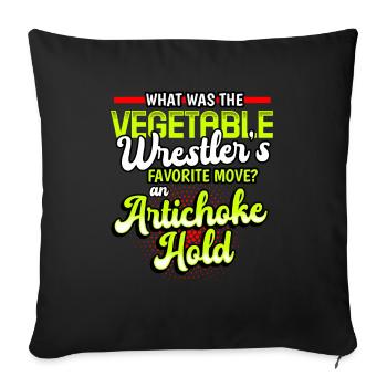 What Was The Vegetable Wrestlers Favorite Move - Sofa pillowcase 17,3'' x 17,3'' (45 x 45 cm) - black - Front
