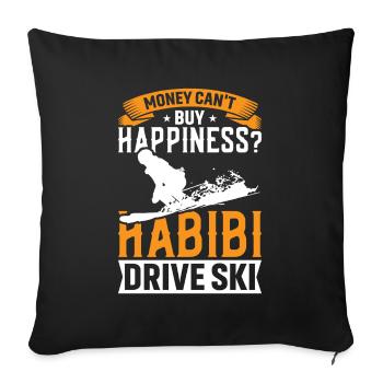 Vous ne pouvez pas acheter le bonheur avec de l’argent? Faire du ski - Housse de coussin décorative 45 x 45 cm - noir - Devant