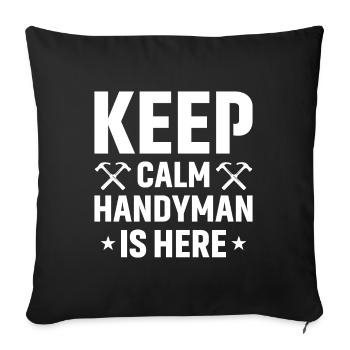 Restez calme bricoleur est ici - Housse de coussin décorative 45 x 45 cm - noir - Devant