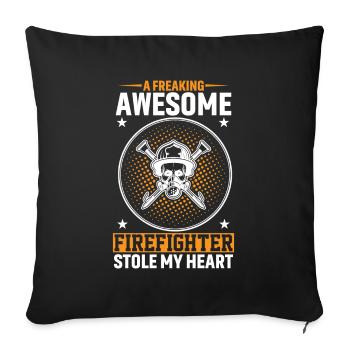A damn great firefighter - Sofa pillowcase 17,3'' x 17,3'' (45 x 45 cm) - black - Front