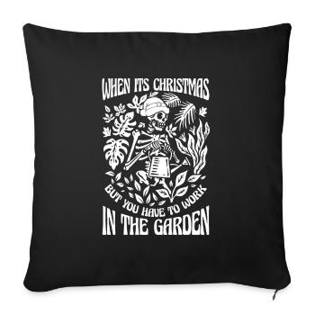 Hobby Gardener Garden Skeleton Garden Noël - Housse de coussin décorative 45 x 45 cm - noir - Devant