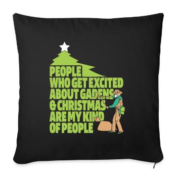 Hobby Gardener Garden Funny Garden Christmas - Sofa pillowcase 17,3'' x 17,3'' (45 x 45 cm) - black - Front