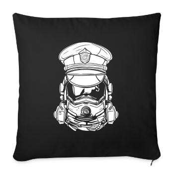 Policeman Police - Sofa pillowcase 17,3'' x 17,3'' (45 x 45 cm) - black - Front