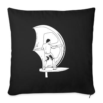 Wing Surf Wing Foil - Sofa pillowcase 17,3'' x 17,3'' (45 x 45 cm) - black - Front