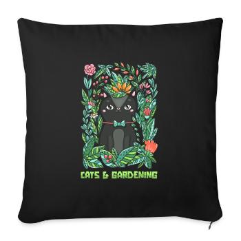 Hobbygärtner Garten Katzenartig Gartenkatze - Sofakissenbezug 45 x 45 cm - Schwarz - Vorne