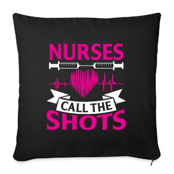 Les infirmières prennent les décisions - Housse de coussin décorative 45 x 45 cm - noir - Devant