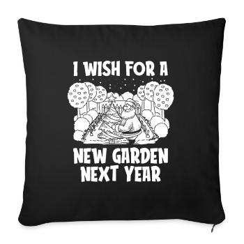 Jardin jardinier amateur Noël dans le jardin - Housse de coussin décorative 45 x 45 cm - noir - Devant