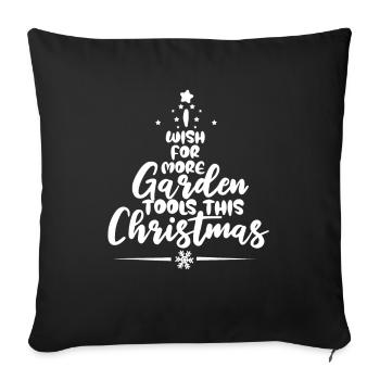 Jardin jardinier amateur Noël dans le jardin - Housse de coussin décorative 45 x 45 cm - noir - Devant
