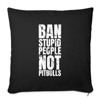Pitbull Pitbull Interdiction - Housse de coussin décorative 45 x 45 cm - noir - Devant