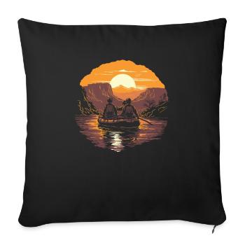 Rafting - Sofakissenbezug 45 x 45 cm - Schwarz - Vorne