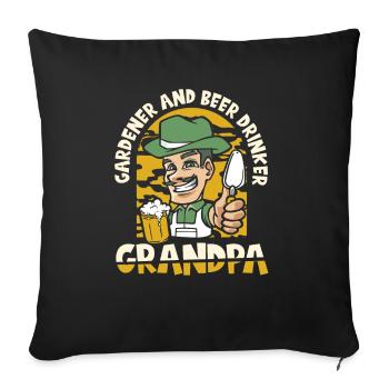Hobby Gardener Garden Funny Garden Beer - Sofa pillowcase 17,3'' x 17,3'' (45 x 45 cm) - black - Front