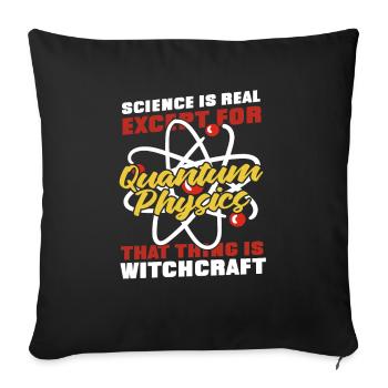 Physics Phyker Lustig Quantum Physics - Sofa pillowcase 17,3'' x 17,3'' (45 x 45 cm) - black - Front