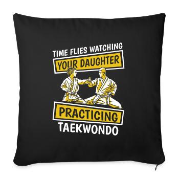 Taekwondo Taekwondo Père - Housse de coussin décorative 45 x 45 cm - noir - Devant