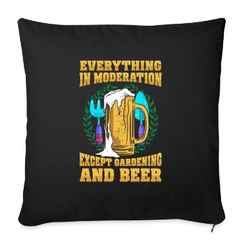 Hobby Gardener Garden Funny Garden Beer - Sofa pillowcase 17,3'' x 17,3'' (45 x 45 cm) - black - Front