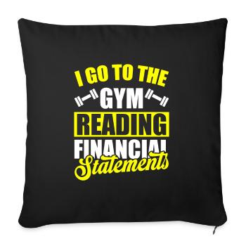 Comptable Conseiller fiscal Gymnase - Housse de coussin décorative 45 x 45 cm - noir - Devant