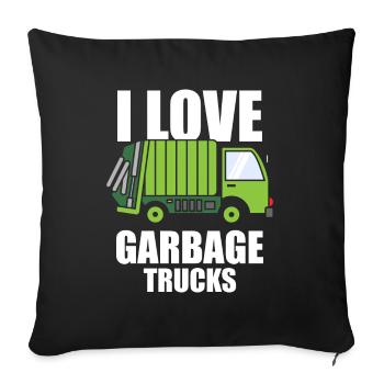 Truck Driver Trucker Truck Driver Love - Sofa pillowcase 17,3'' x 17,3'' (45 x 45 cm) - black - Front