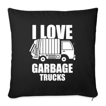 Truck Driver Trucker Truck Driver Love - Sofa pillowcase 17,3'' x 17,3'' (45 x 45 cm) - black - Front