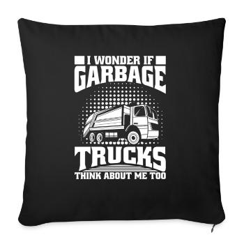 Camionneur Camionneur Camionneur Camionneur Camion à ordures - Housse de coussin décorative 45 x 45 cm - noir - Devant