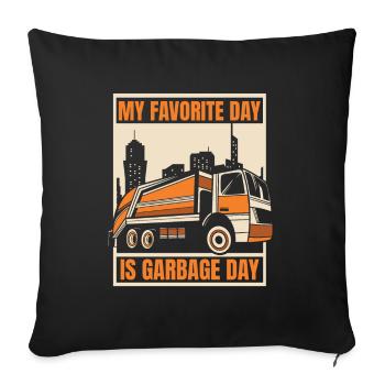 Chauffeur de camion Camionneur Chauffeur de camion Favori - Housse de coussin décorative 45 x 45 cm - noir - Devant