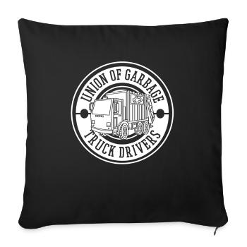 Camionneur Camionneur Camionneur Camionneur Camion à ordures - Housse de coussin décorative 45 x 45 cm - noir - Devant