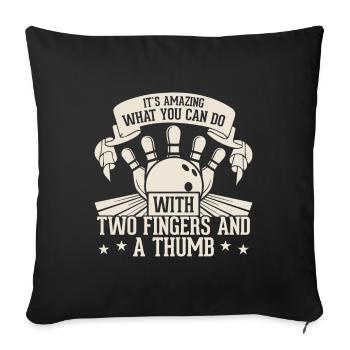 It's amazing what you can do with two fingers - Sofa pillowcase 17,3'' x 17,3'' (45 x 45 cm) - black - Front
