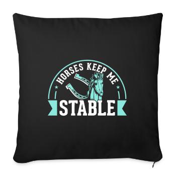 Horses keep me on my toes - Sofa pillowcase 17,3'' x 17,3'' (45 x 45 cm) - black - Front