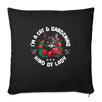 Hobbygärtner Garten Katzenartig Gartenkatze - Sofakissenbezug 45 x 45 cm - Schwarz - Vorne