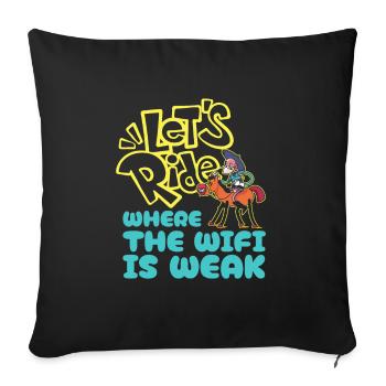Horse Equestrian Funny Endurance Riding - Sofa pillowcase 17,3'' x 17,3'' (45 x 45 cm) - black - Front