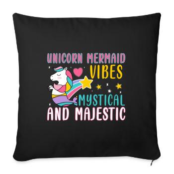 Unicorn mermaid mystical and majestic - Sofa pillowcase 17,3'' x 17,3'' (45 x 45 cm) - black - Front