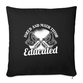 Math Teacher Math Teacher Tattoo - Sofa pillowcase 17,3'' x 17,3'' (45 x 45 cm) - black - Front