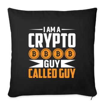 Je suis un gars de la crypto nommé Guy - Housse de coussin décorative 45 x 45 cm - noir - Devant