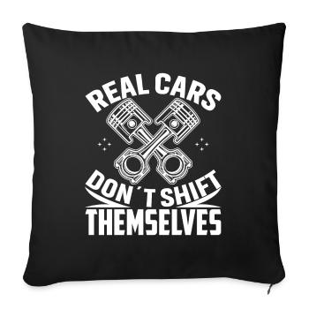 Les vraies voitures ne s’allument pas toutes seules - Housse de coussin décorative 45 x 45 cm - noir - Devant