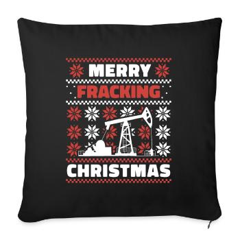 Oilfield Oil Rig Christmas Fracking - Sofa pillowcase 17,3'' x 17,3'' (45 x 45 cm) - black - Front