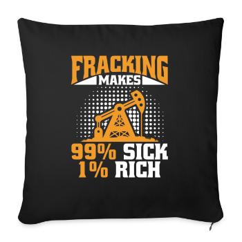 Fracturation hydraulique de plate-forme pétrolière de champ pétrolifère - Housse de coussin décorative 45 x 45 cm - noir - Devant