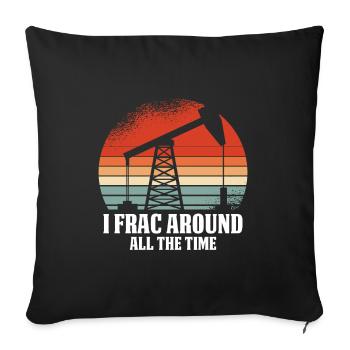 Fracturation hydraulique de plate-forme pétrolière de champ pétrolifère - Housse de coussin décorative 45 x 45 cm - noir - Devant