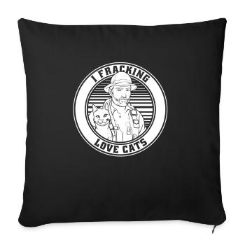 Fracturation hydraulique de plate-forme pétrolière de champ pétrolifère - Housse de coussin décorative 45 x 45 cm - noir - Devant