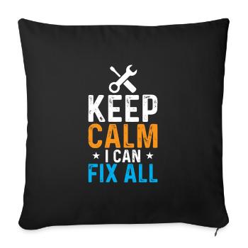 Reste calme, je peux tout arranger - Housse de coussin décorative 45 x 45 cm - noir - Devant