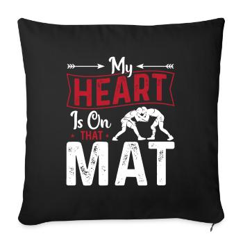 My heart is on this mat - Sofa pillowcase 17,3'' x 17,3'' (45 x 45 cm) - black - Front
