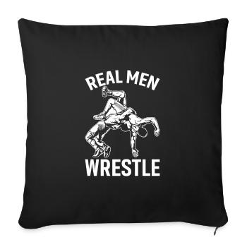 Real Men Wrestling - Sofa pillowcase 17,3'' x 17,3'' (45 x 45 cm) - black - Front