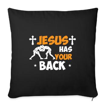 Jésus les soutient - Housse de coussin décorative 45 x 45 cm - noir - Devant