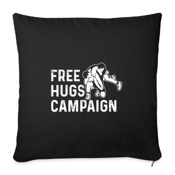 Free Hugs Campaign - Sofa pillowcase 17,3'' x 17,3'' (45 x 45 cm) - black - Front