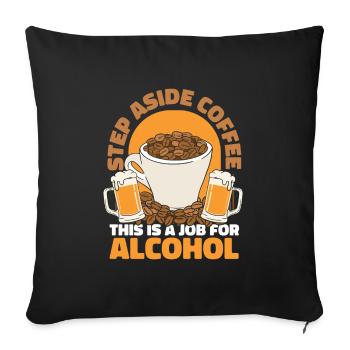 Coffee Cafe Lustig Coffee Wine - Sofa pillowcase 17,3'' x 17,3'' (45 x 45 cm) - black - Front